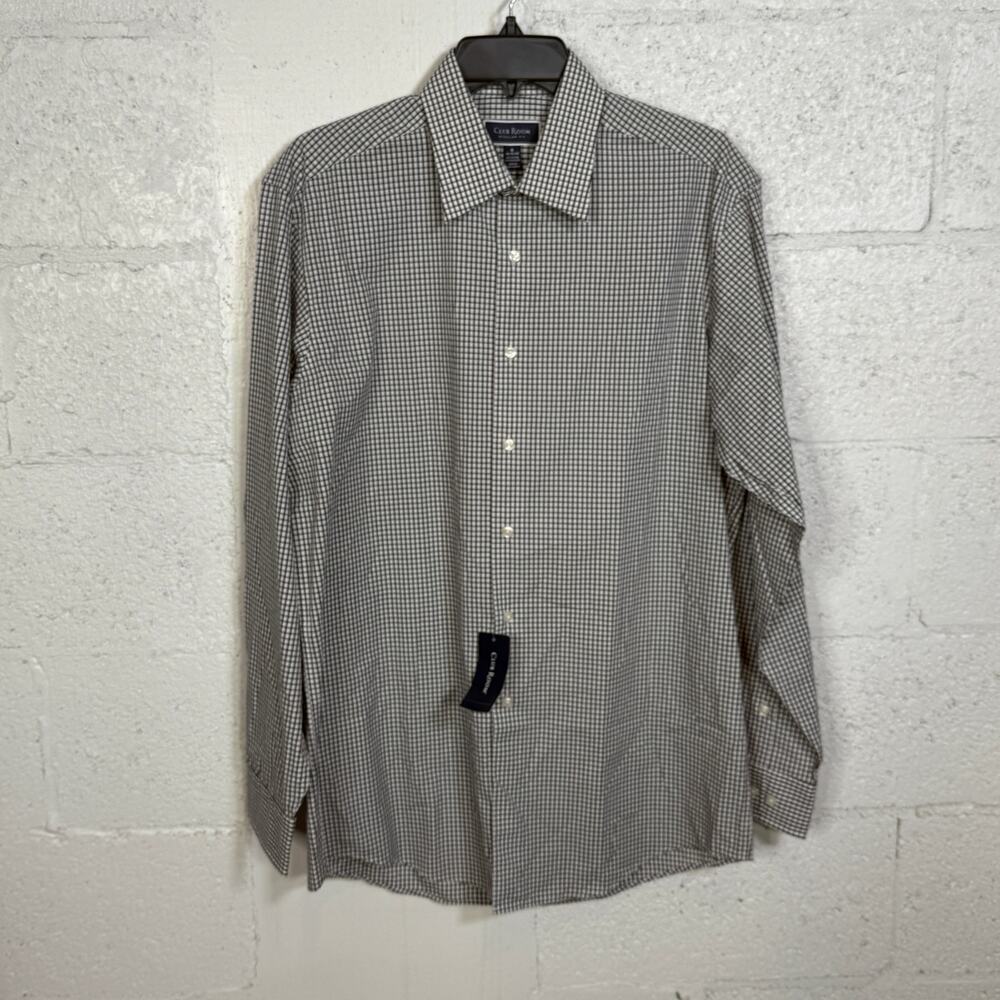 Club Room Men's Regular-Fit Dress Shirt,  black Solid 15-15.5 32-33 $50